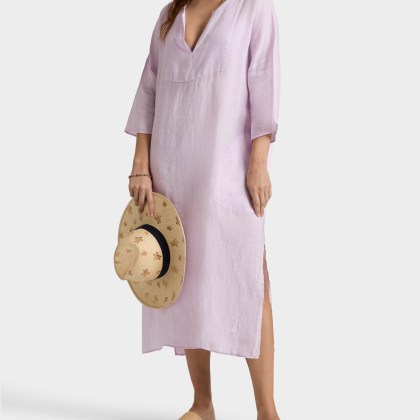 Vilebrequin - Women Linen Kaftan Solid - Kaftan - Logan - Violett - Größe L/XL – Bild 3