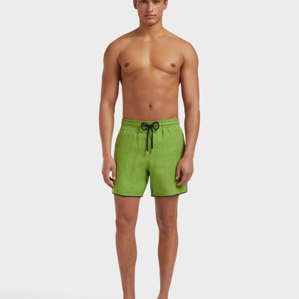 Vilebrequin - Solid Badeshorts Aus Leinen Für Herren - Bademode - Mallorca - Grün - Größe XXL – Bild 3
