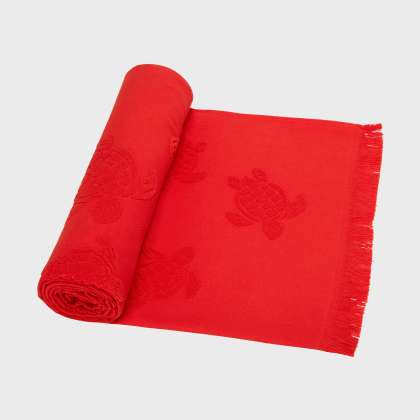 Vilebrequin - Strandtuch Aus Bio-baumwolle Schildkröten-jacquard - Strandtuch - Santah - Rot - Größe OSFA – Bild 3