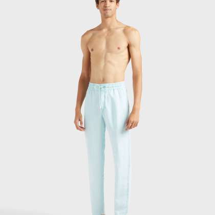 Vilebrequin - Solid Leinenhose In Regulärer Passform Für Herren - Hose - Parc - Blau - Größe M – Bild 3