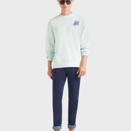 Vilebrequin - Turtle Sweatshirt Mit Rundhalsausschnitt Aus Bio-baumwolle Für Herren - Sweatshirt - Jorasses - Blau - Größe XXXL – Bild 5