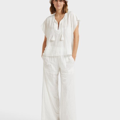 Vilebrequin - Seashells Damenhose Aus Viskose Mit Elastischem Bund - Hose - Lacy - Weiss - Größe XL – Bild 5