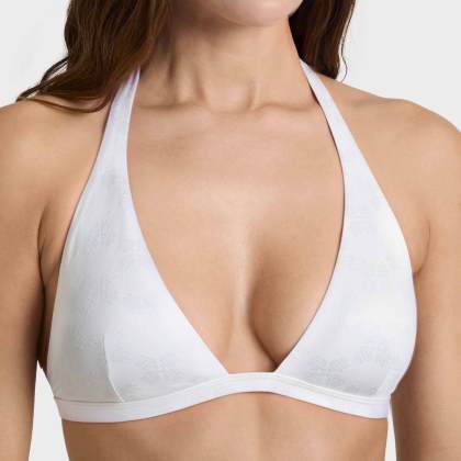 Vilebrequin - Turtle Monogram Neckholder-bikinioberteil Aus Jacquard Für Damen - Bademode - Fleche - Weiss - Größe L – Bild 3