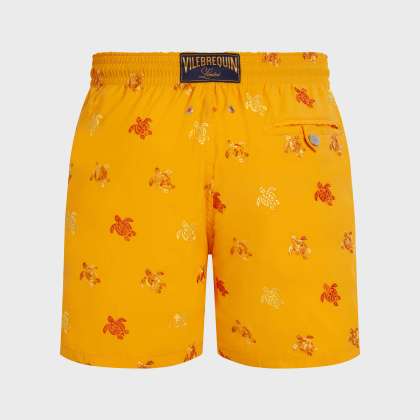Vilebrequin - Herren-badeshorts Micro Tortues Diagonales Bestickt – Limitierte Auflage - Bademode - Mistral - Orange - Größe S – Bild 2