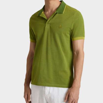 Vilebrequin - Solid Polohemd Aus Baumwolle Mit Changierendem Effekt Für Herren - Polohemd - Palatin - Grün - Größe XXXL – Bild 3