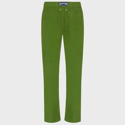 Vilebrequin - Solid Gerade Geschnittene Leinenhose Für Herren - Hose - Parc - Grün - Größe L – Bild 2