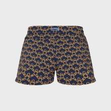 Vilebrequin - Kurze Turtles Chain Stretch-badeshorts Mit Flachem Bund Für Damen - Shorty - Ferise - Blau - Größe XS