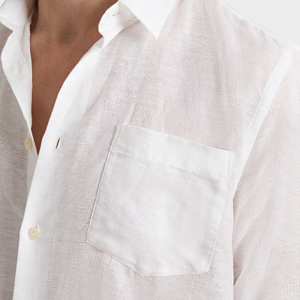 Vilebrequin - Turtle Monogram Hemd Aus Leinen Und Baumwolle Für Herren - Hemd - Caroubis - Weiss - Größe XXXL