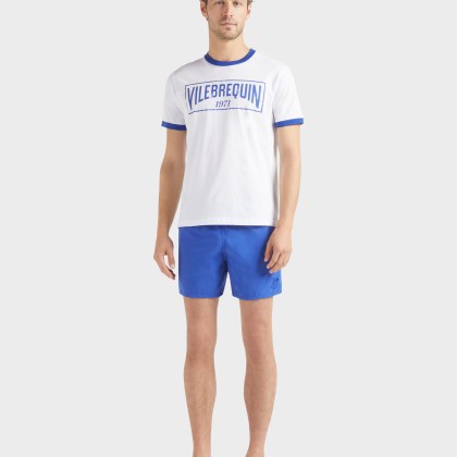 Vilebrequin - T-shirt Aus Leichtem Baumwolljersey Mit Zweifarbigem Logo Für Herren - T-shirt - Portisol - Blau - Größe S – Bild 3