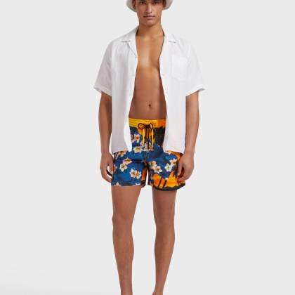 Vilebrequin - Hawaiian Mix Badeshorts Für Herren - Vbq X Palm Angels - Bademode - Moorea - Gelb - Größe M – Bild 5