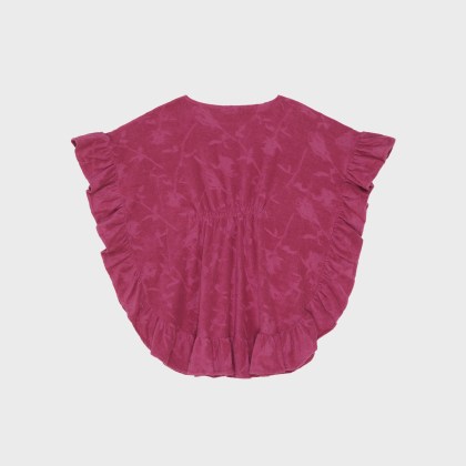 Vilebrequin - Frottee-poncho Mit Jacquard-rosen Für Mädchen - Poncho - Granita - Rot - Größe 12/14 – Bild 2