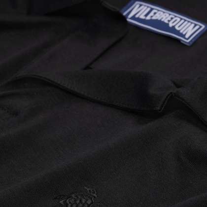 Vilebrequin - Einfarbiges Polohemd Aus Tencel Für Herren - Polohemd - Pirinol - Schwarz - Größe L – Bild 6