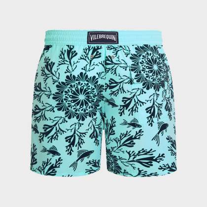 Vilebrequin - Beflockte Coral Mandala Badeshorts Für Herren - Bademode - Moorea - Blau - Größe M – Bild 2