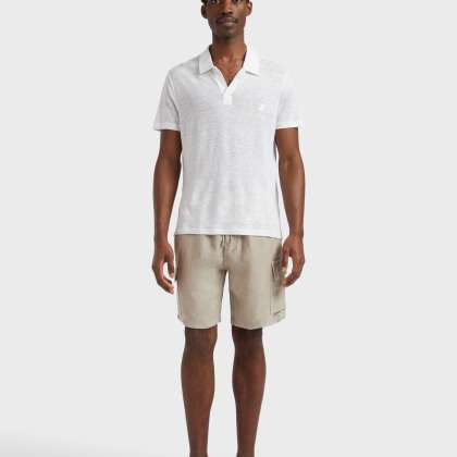 Vilebrequin - Einfarbiges Polohemd Aus Leinenjersey Für Herren - Polohemd - Pyramid - Weiss - Größe XL – Bild 3