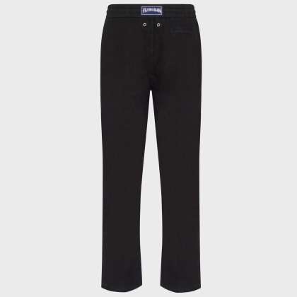 Vilebrequin - Solid Gerade Geschnittene Leinenhose Für Herren - Hose - Parc - Schwarz - Größe M – Bild 2