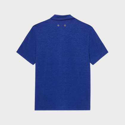 Vilebrequin - Einfarbiges Polohemd Aus Leinenjersey Für Herren - Polohemd - Pyramid - Blau - Größe 4XL – Bild 2