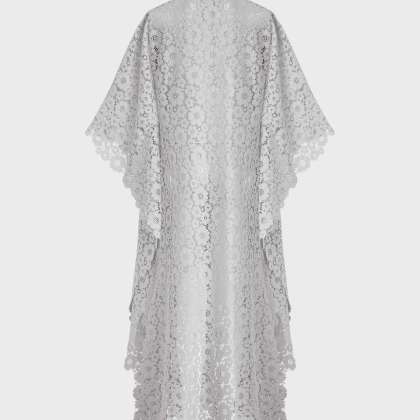 Vilebrequin - Damen Guipure-kimono Mit Blumen-spitze - Kimono - Kiyomi - Weiss - Größe OSFA