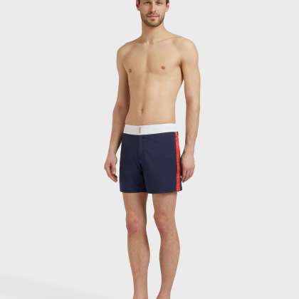 Vilebrequin - Color Block Stretch-badeshorts Mit Flachem Bund Für Herren - Bademode - Merle - Blau - Größe XL – Bild 3