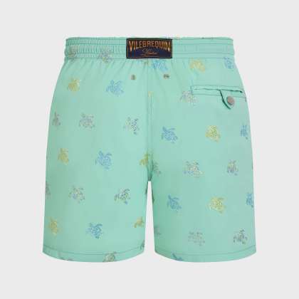 Vilebrequin - Herren-badeshorts Micro Tortues Diagonales Bestickt – Limitierte Auflage - Bademode - Mistral - Grün - Größe 4XL – Bild 2