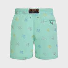 Vilebrequin - Herren-badeshorts Micro Tortues Diagonales Bestickt – Limitierte Auflage - Bademode - Mistral - Grün - Größe 4XL