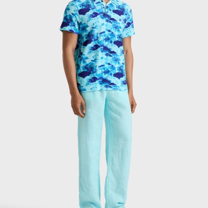 Vilebrequin - Solid Weite Leinenhose Für Herren - Hose - Pacha - Blau - Größe L – Bild 3