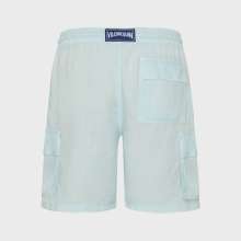 Vilebrequin - Natural Dye Leinen-bermudashorts Mit Cargotaschen Für Herren - Bermuda - Baie - Blau - Größe L