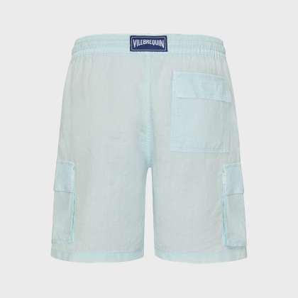 Vilebrequin - Natural Dye Leinen-bermudashorts Mit Cargotaschen Für Herren - Bermuda - Baie - Blau - Größe XXL – Bild 2