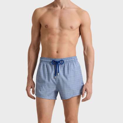 Vilebrequin - Prince Of Wales Check Badeshorts Aus Ultradünner Wolle Für Herren - Bademode - Milton - Blau - Größe XL – Bild 3