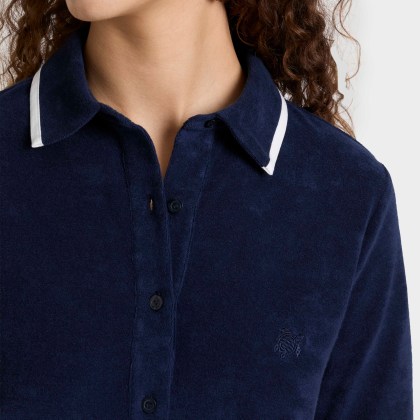 Vilebrequin - Solid Frottee-polohemd Für Damen - Polohemd - Lizea - Blau - Größe XL – Bild 5