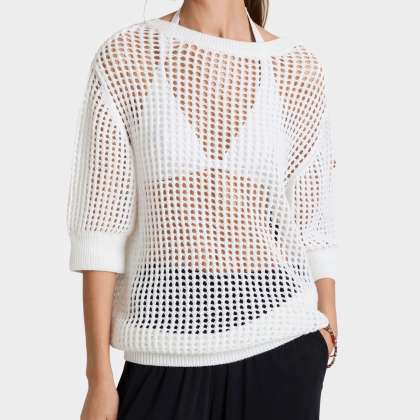 Vilebrequin - Solid Häkelpullover Für Damen - Pullover - Linh - Weiss - Größe XS – Bild 3