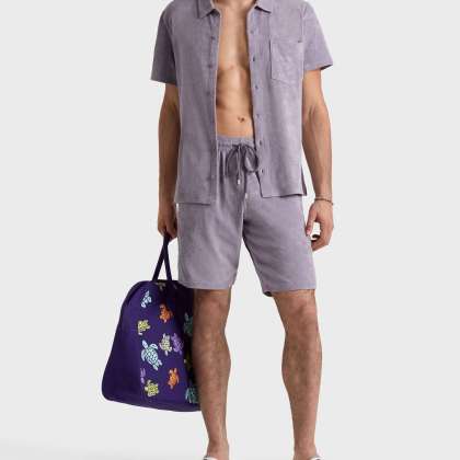 Vilebrequin - Jacquard-bermudashorts Aus Frottee - Bermuda - Bolide - Violett - Größe XXXL – Bild 3