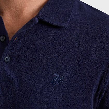 Vilebrequin - Solid Polohemd Aus Jacquard Für Herren - Polohemd - Phoenix - Blau - Größe S – Bild 5