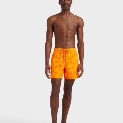 Vilebrequin - Beflockte Ronde Des Tortues Badeshorts Für Herren - Bademode - Moorea - Orange - Größe L – Bild 3