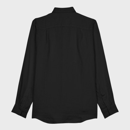 Vilebrequin - Einfarbiges Hemd Aus Leinen Für Herren - Hemd - Caroubis - Schwarz - Größe 5XL – Bild 2