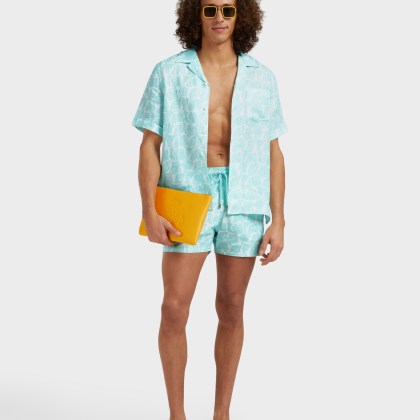 Vilebrequin - Seashells Bowling-hemd Aus Leinen Für Herren - Hemd - Charli - Weiss - Größe L – Bild 5