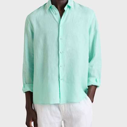 Vilebrequin - Solid Hemd Aus Leinen Für Herren - Hemd - Cerfs - Grün - Größe S – Bild 3