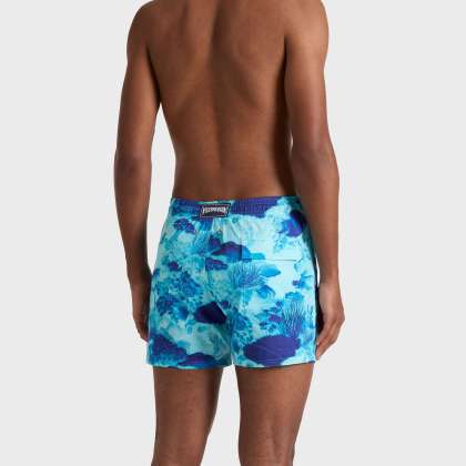 Vilebrequin - Kurze Coral Reef Stretch-badeshorts Für Herren - Bademode - Monrise - Blau - Größe XL – Bild 4