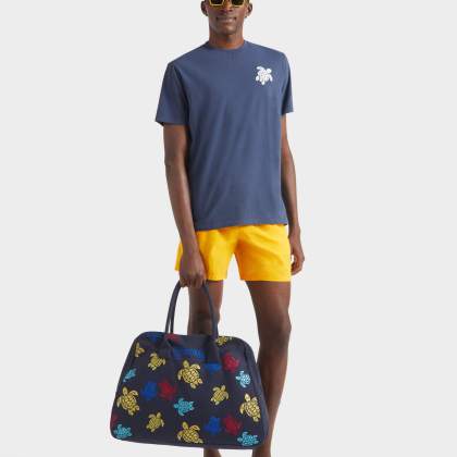 Vilebrequin - T-shirt Aus Bio-baumwolle Mit Aufgestickter, Großer Schildkröte Für Herren - T-shirt - Partisol - Blau - Größe XXL – Bild 5