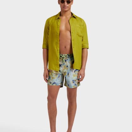 Vilebrequin - Blurred Nymphea Badeshorts Für Herren - Vilebrequin X Maison Bucol - Bademode - Moopea - Grün - Größe XXXL – Bild 5