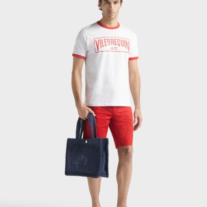 Vilebrequin - T-shirt Aus Leichtem Baumwolljersey Mit Zweifarbigem Logo Für Herren - T-shirt - Portisol - Rot - Größe XXXL – Bild 5