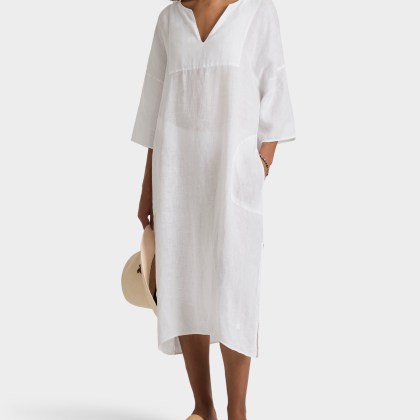Vilebrequin - Women Linen Kaftan Solid - Kaftan - Logan - Weiss - Größe S/M – Bild 3