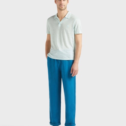 Vilebrequin - Solid Weite Leinenhose Für Herren - Hose - Pacha - Blau - Größe M