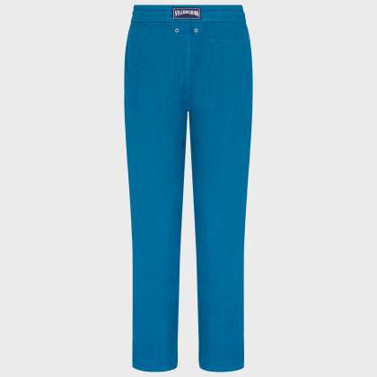 Vilebrequin - Solid Gerade Geschnittene Leinenhose Für Herren - Hose - Parc - Blau - Größe L – Bild 2