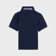 Vilebrequin - Solid Polohemd Aus Baumwollpikee Mit Changierendem Effekt Für Jungen - Polohemd - Pantin - Blau - Größe 4