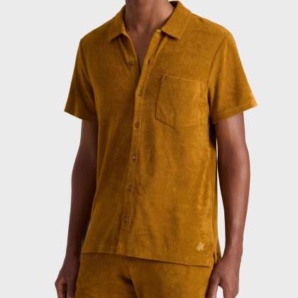 Vilebrequin - Solid Bowling-hemd Aus Frottee Für Herren - Hemd - Charli - Marone - Größe L – Bild 3