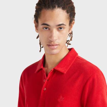 Vilebrequin - Solid Frottee-polohemd Für Herren - Polohemd - Phoenix - Rot - Größe XXL – Bild 6