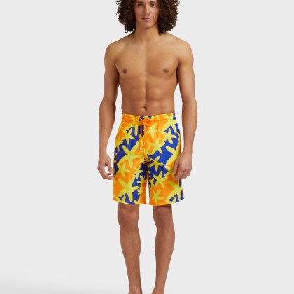 Vilebrequin - Lange Ultraleichte Und Verstaubare Starlight Badeshorts Für Herren - Bademode - Okohina - Orange - Größe M – Bild 3