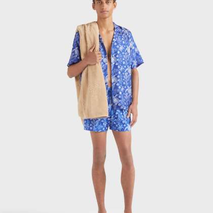 Vilebrequin - X-ray Turtles Bowling-hemd Aus Seide Für Herren - Hemd - Charli - Blau - Größe M