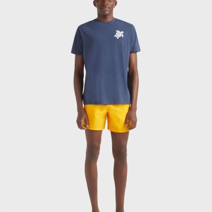 Vilebrequin - T-shirt Aus Bio-baumwolle Mit Aufgestickter, Großer Schildkröte Für Herren - T-shirt - Partisol - Blau - Größe XXL – Bild 3