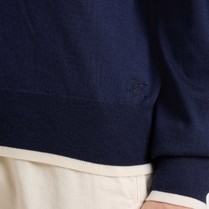 Vilebrequin - Rundhalspullover Aus Kaschmir, Seide Und Merinowolle Für Herren - Pullover - Pierre - Blau - Größe M – Bild 5